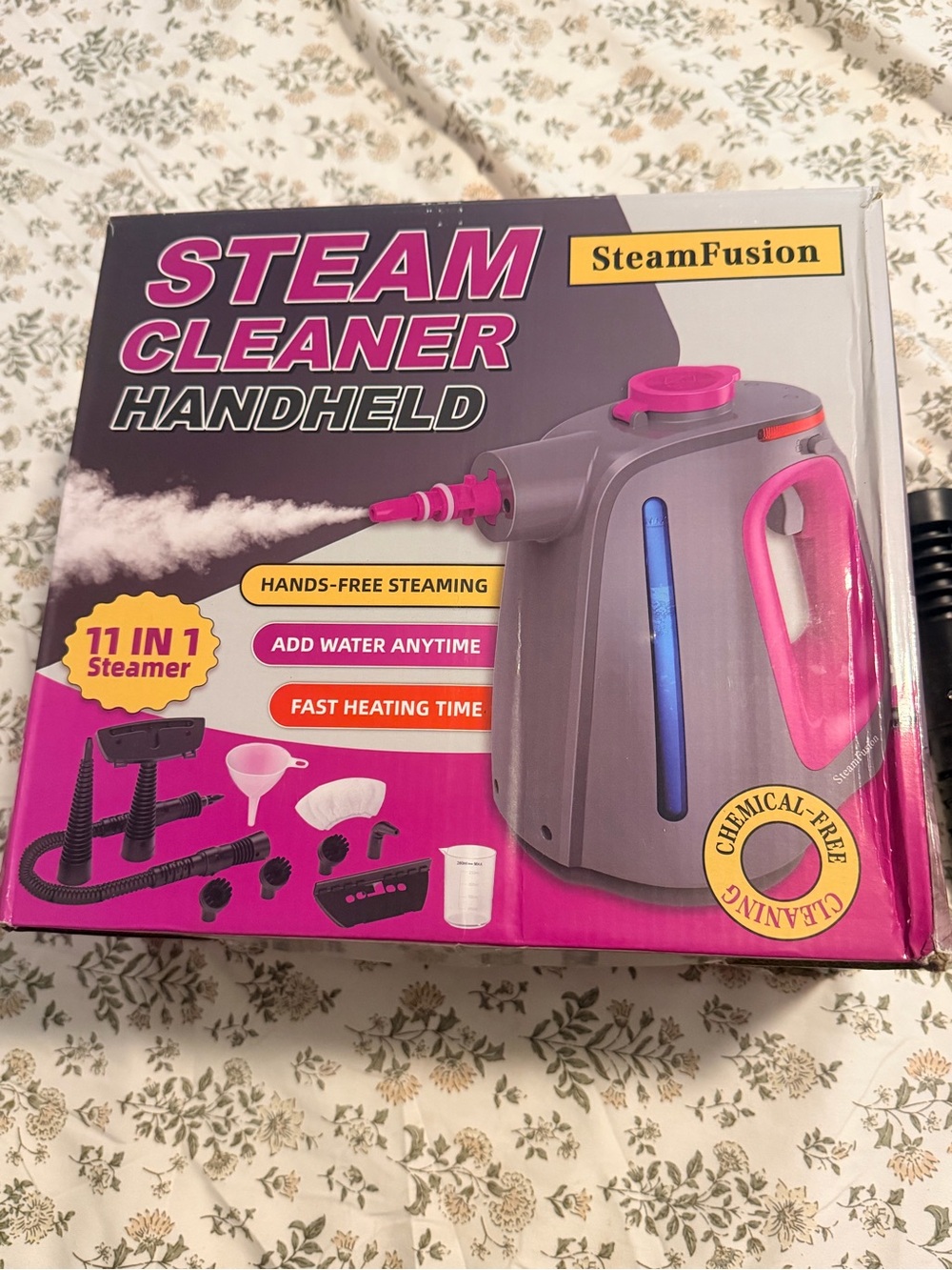 Handheld Steam Cleaner - Gray & Pink